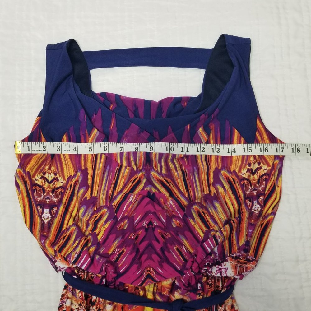 Fenn Wright Manson Womens 4 Sleeveless High-Low Blue Purple Yellow Orange Dress - Picture 13 of 16